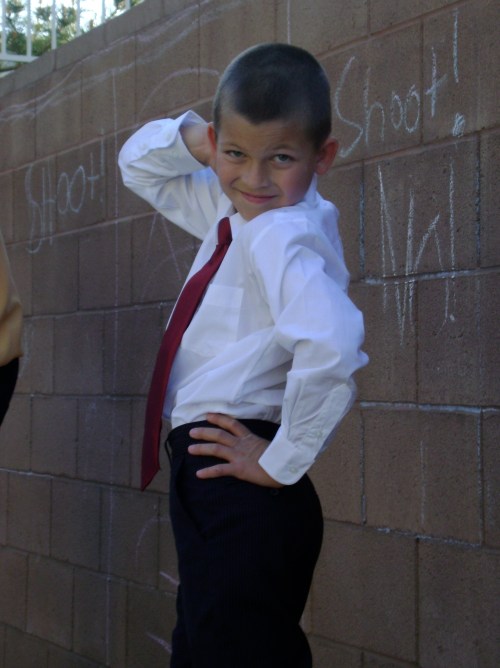 And Jack was willing to pose for a picture between shots on the basketball court.