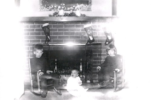 David - Lynnette - Yvonne -- Christmas, 1954